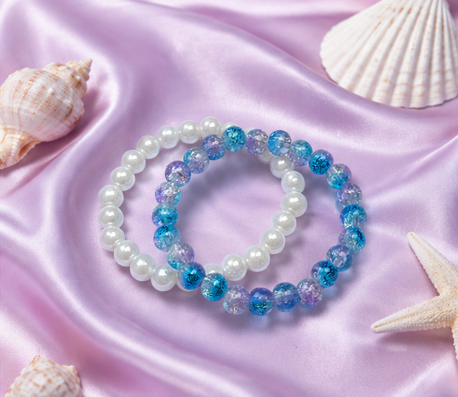 CRACKLE GLASS BRACELETS ( SET OF 2 )