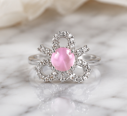 PINK RHINESTONE AD RING