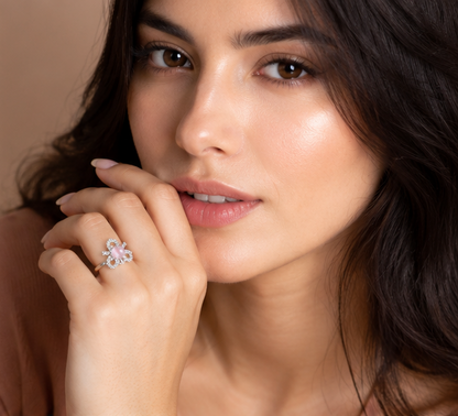 PINK RHINESTONE AD RING