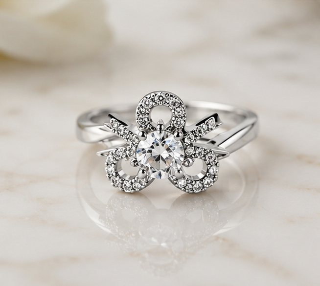 CLEAR RHINESTONE AD RING