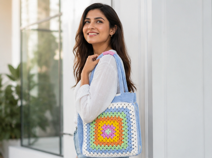 HANDMADE COTTON CROCHET BAG
