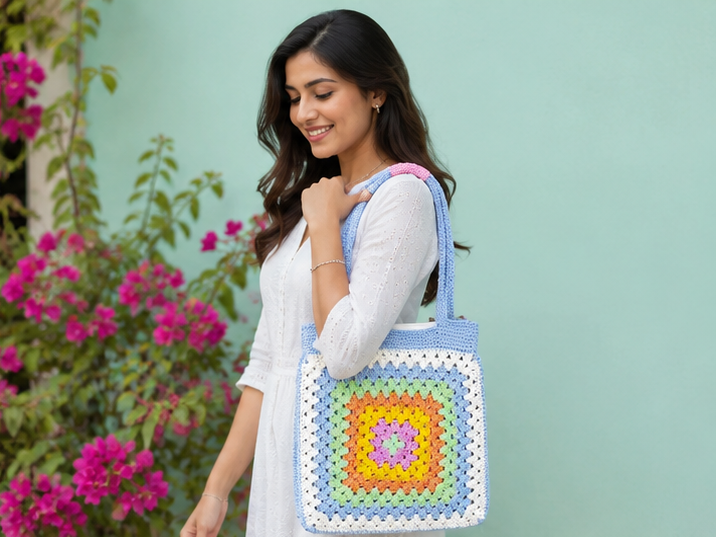 HANDMADE COTTON CROCHET BAG
