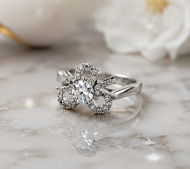 CLEAR RHINESTONE AD RING