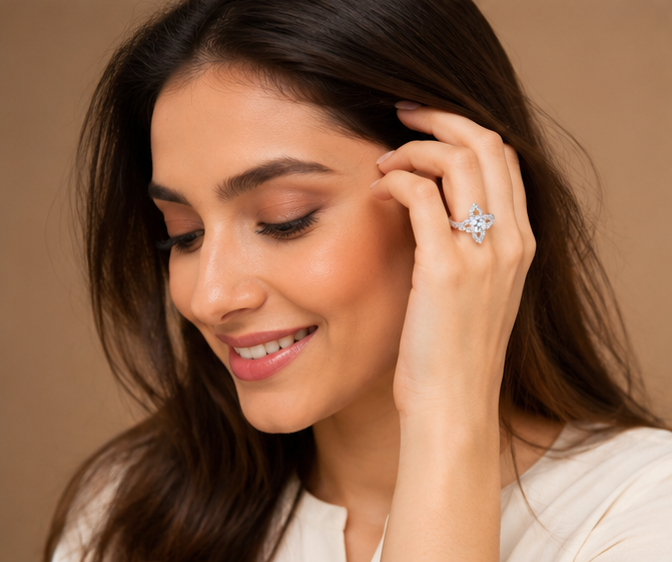 CLEAR RHINESTONE AD RING
