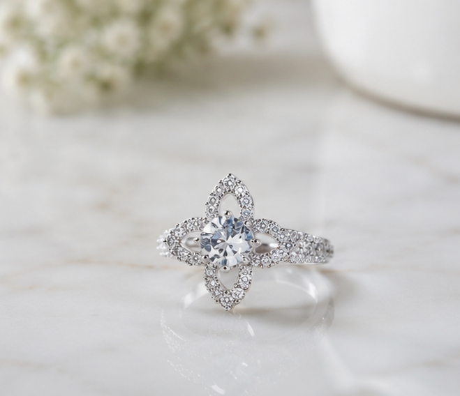 CLEAR RHINESTONE AD RING