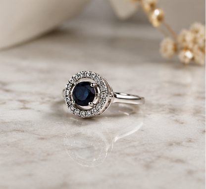 BLACK RHINESTONE AD RING