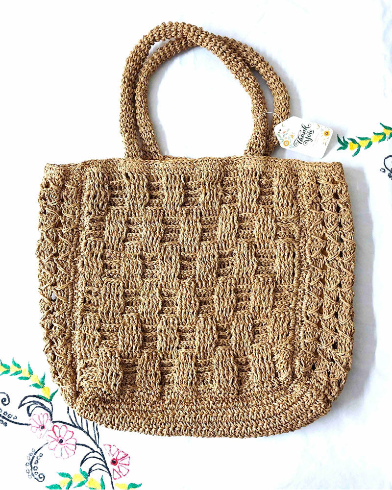 HANDMADE RAFFIA CROCHET BAG