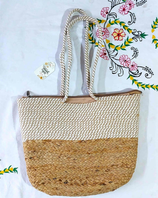 HANDMADE COTTON AND JUTE BAG