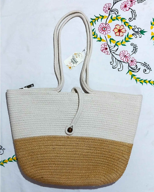 HANDMADE COTTON AND JUTE BAG