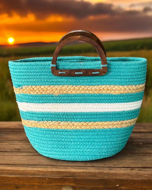 HANDMADE COTTON AND JUTE BAG