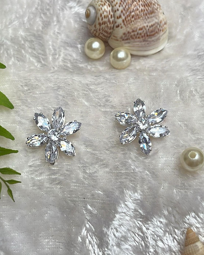 Crystal Flower Stud