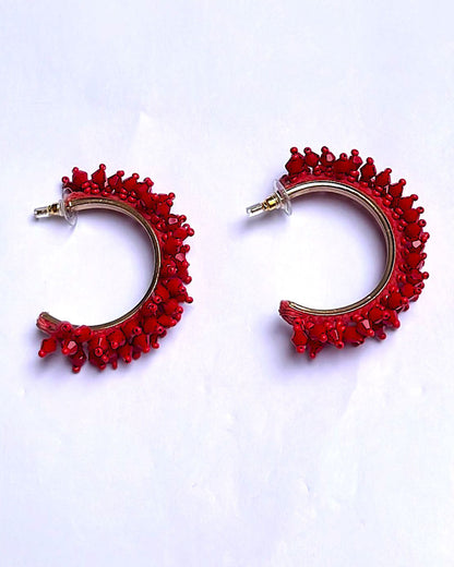 Red Beaded Hoop