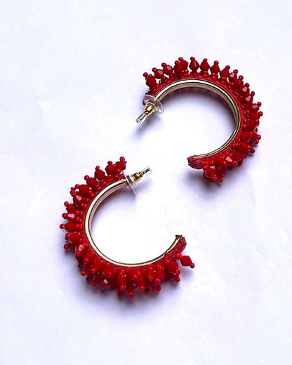 Red Beaded Hoop