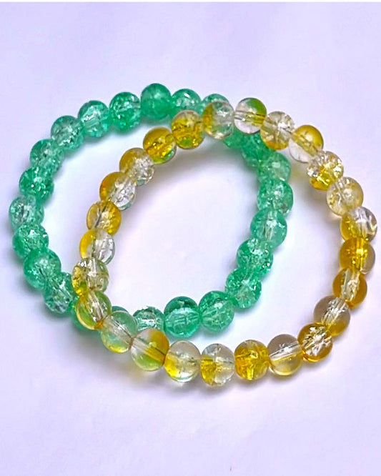 CRACKLE GLASS BRACELETS ( SET OF 2 )