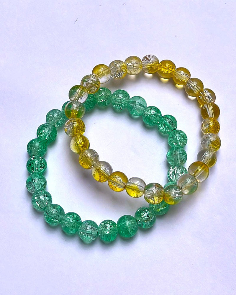 CRACKLE GLASS BRACELETS ( SET OF 2 )