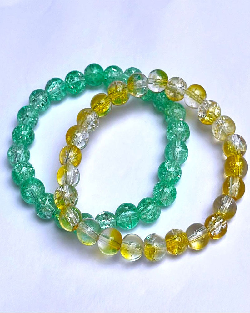 CRACKLE GLASS BRACELETS ( SET OF 2 )