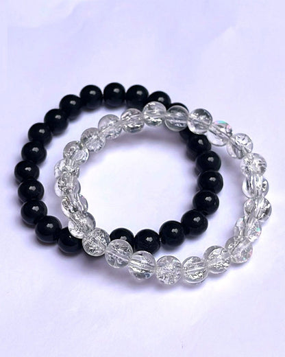CRACKLE GLASS BRACELETS ( SET OF 2 )