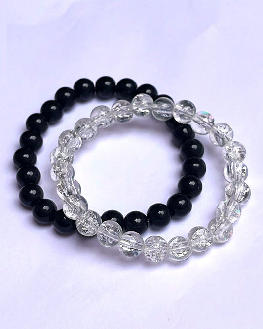 CRACKLE GLASS BRACELETS ( SET OF 2 )