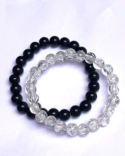 CRACKLE GLASS BRACELETS ( SET OF 2 )