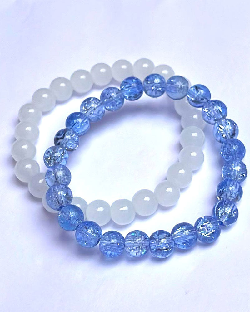 CRACKLE GLASS BRACELETS ( SET OF 2 )