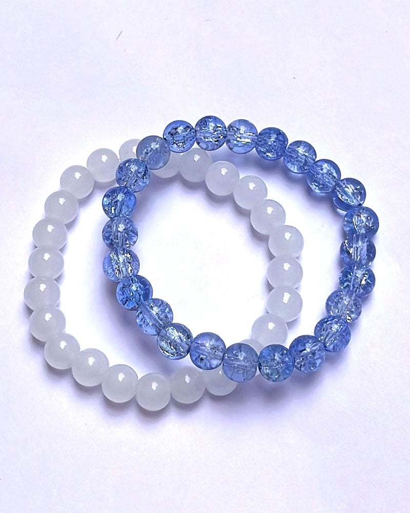 CRACKLE GLASS BRACELETS ( SET OF 2 )