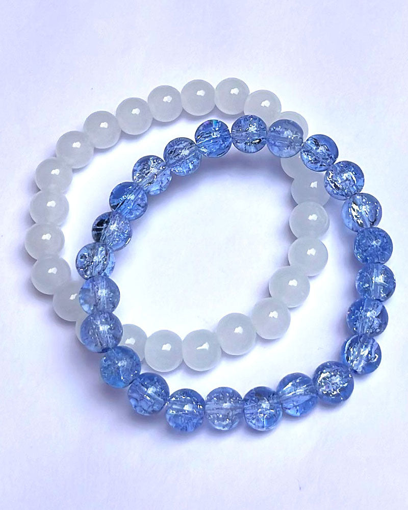 CRACKLE GLASS BRACELETS ( SET OF 2 )