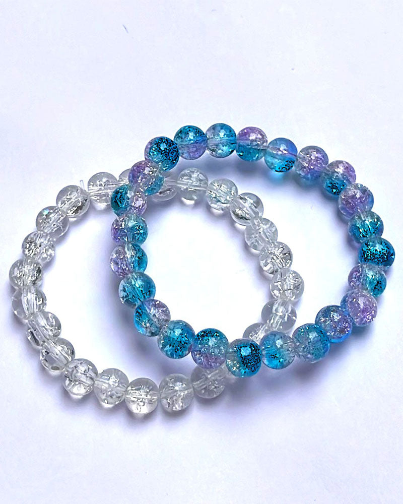 CRACKLE GLASS BRACELETS ( SET OF 2 )