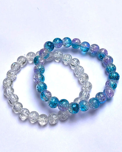 CRACKLE GLASS BRACELETS ( SET OF 2 )