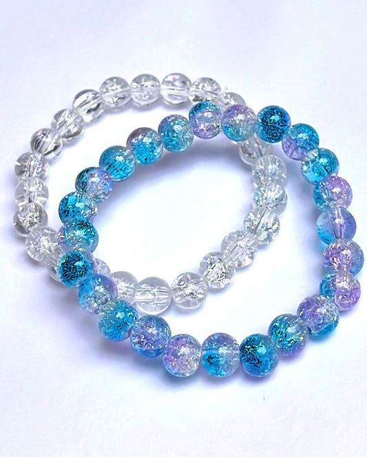 CRACKLE GLASS BRACELETS ( SET OF 2 )