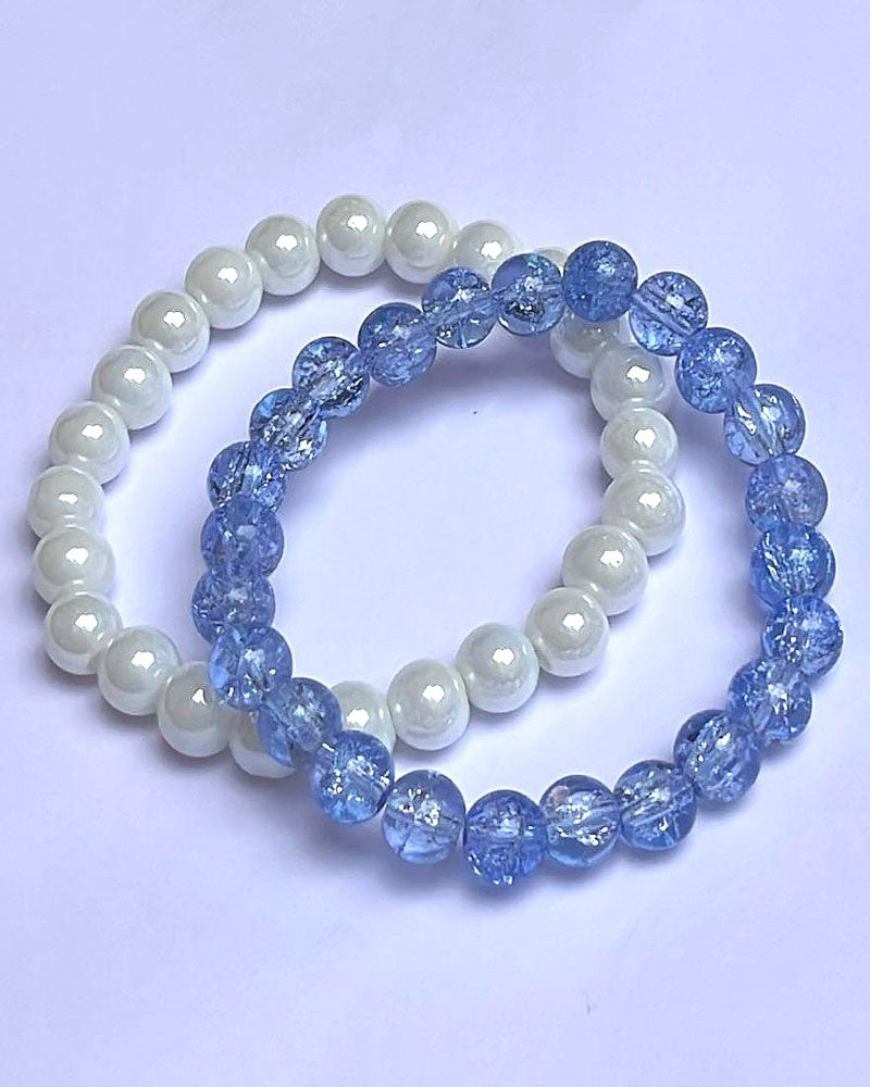 CRACKLE GLASS BRACELETS ( SET OF 2 )