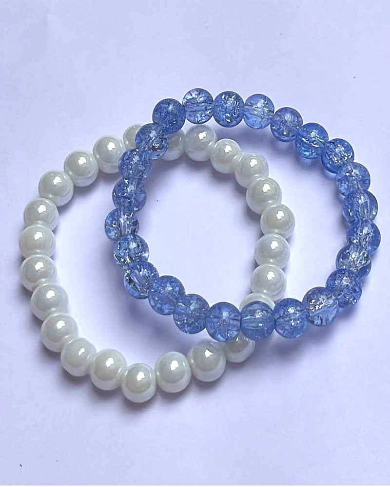 CRACKLE GLASS BRACELETS ( SET OF 2 )