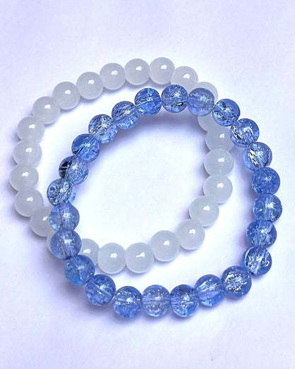 CRACKLE GLASS BRACELETS ( SET OF 2 )