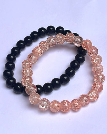 CRACKLE GLASS BRACELETS ( SET OF 2 )