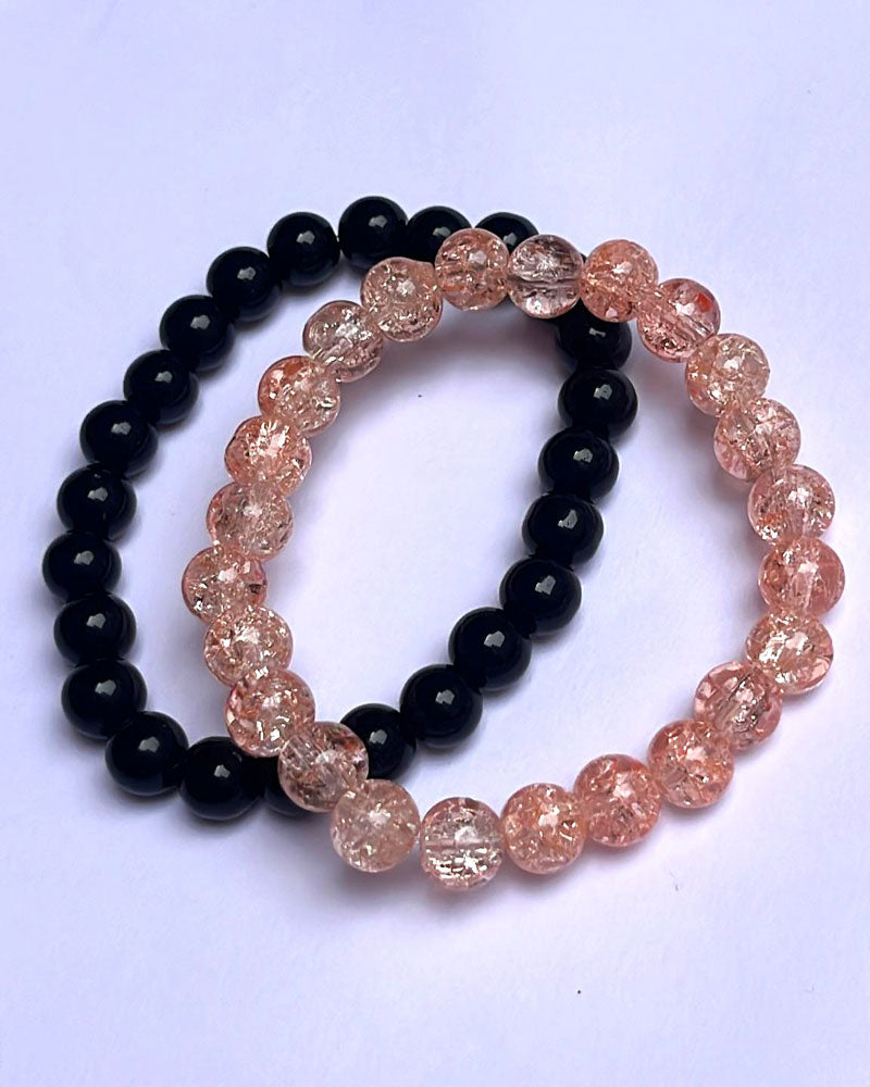CRACKLE GLASS BRACELETS ( SET OF 2 )