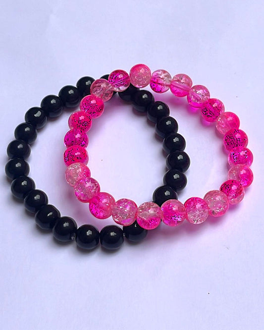 CRACKLE GLASS BRACELETS ( SET OF 2 )