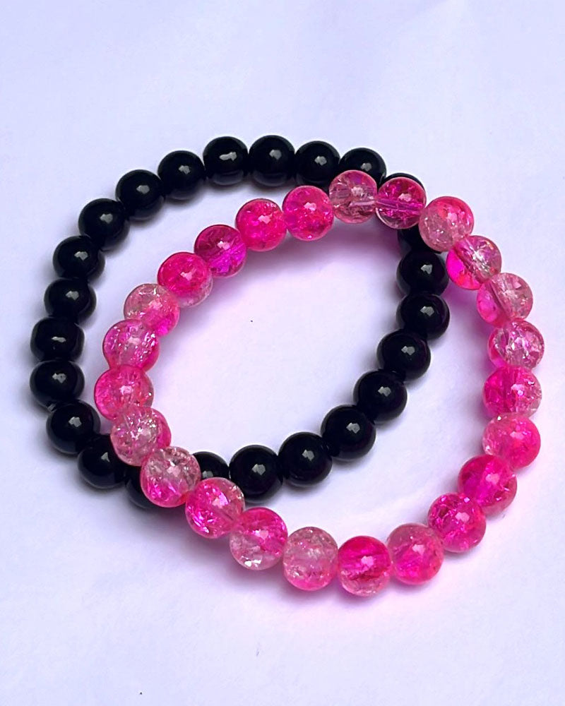 CRACKLE GLASS BRACELETS ( SET OF 2 )