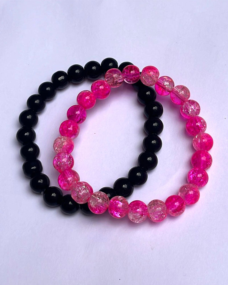 CRACKLE GLASS BRACELETS ( SET OF 2 )