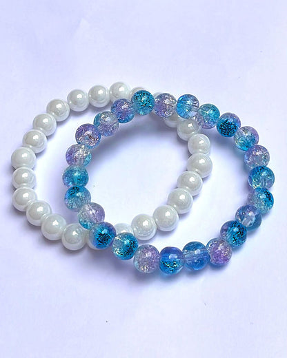 CRACKLE GLASS BRACELETS ( SET OF 2 )