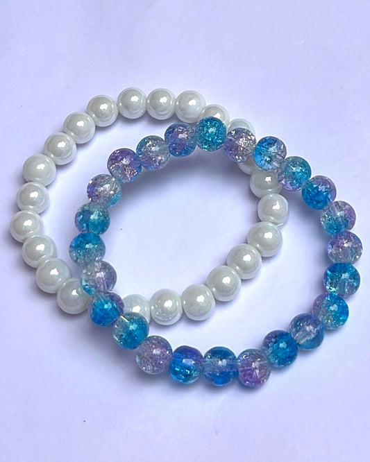 CRACKLE GLASS BRACELETS ( SET OF 2 )