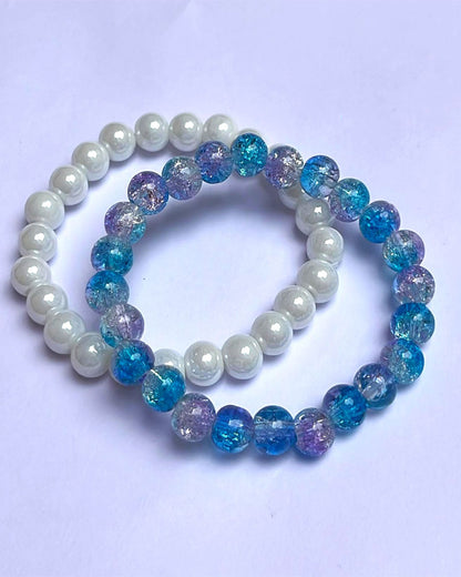 CRACKLE GLASS BRACELETS ( SET OF 2 )