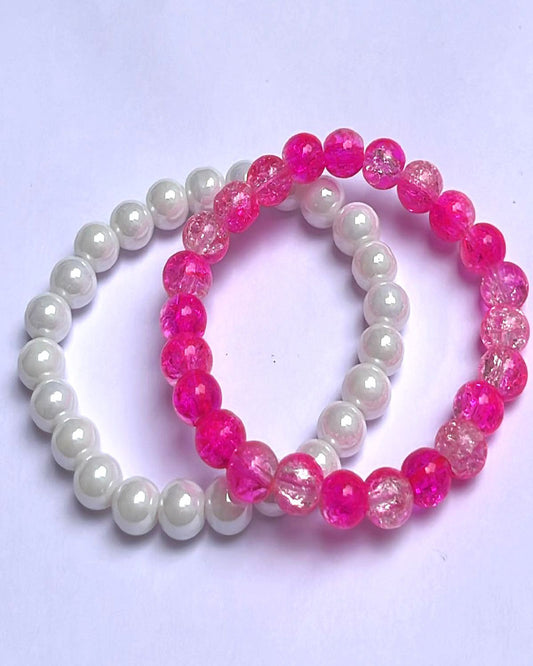 CRACKLE GLASS BRACELETS ( SET OF 2 )