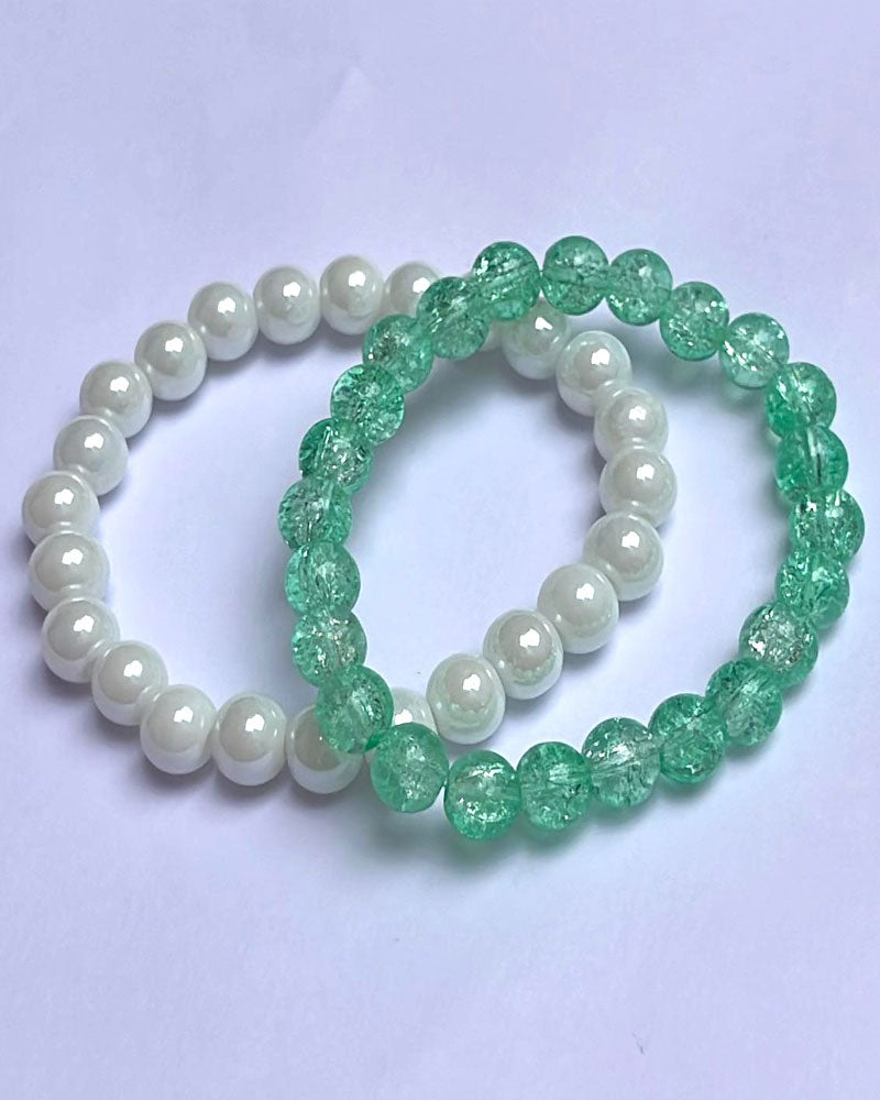 CRACKLE GLASS BRACELETS ( SET OF 2 )