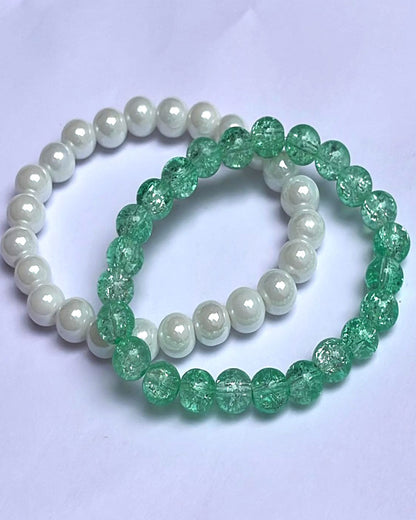CRACKLE GLASS BRACELETS ( SET OF 2 )