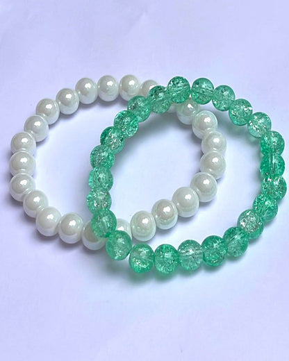 CRACKLE GLASS BRACELETS ( SET OF 2 )