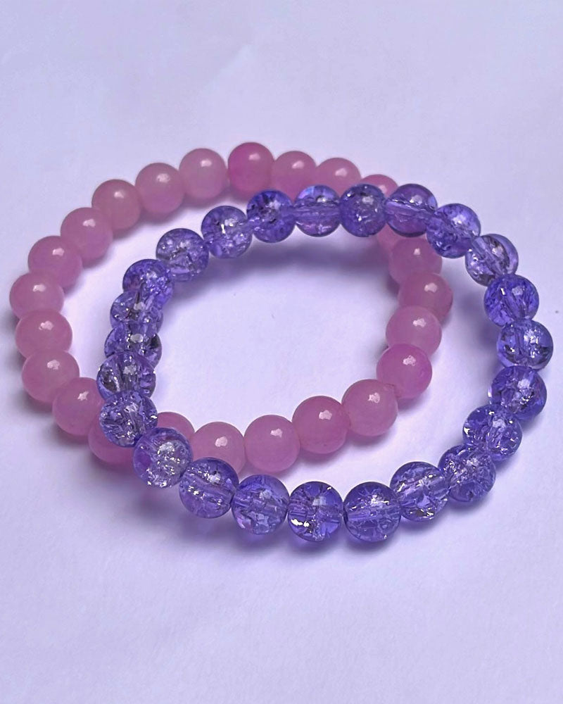 CRACKLE GLASS BRACELETS ( SET OF 2 )