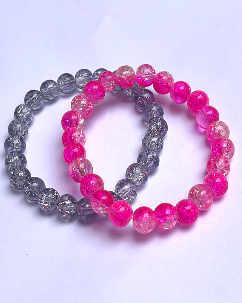 CRACKLE GLASS BRACELETS ( SET OF 2 )