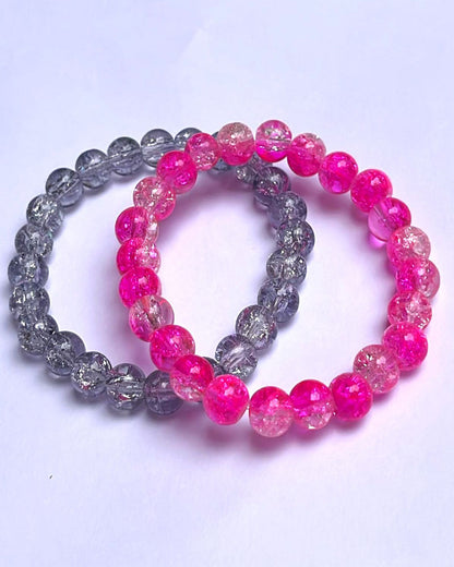 CRACKLE GLASS BRACELETS ( SET OF 2 )