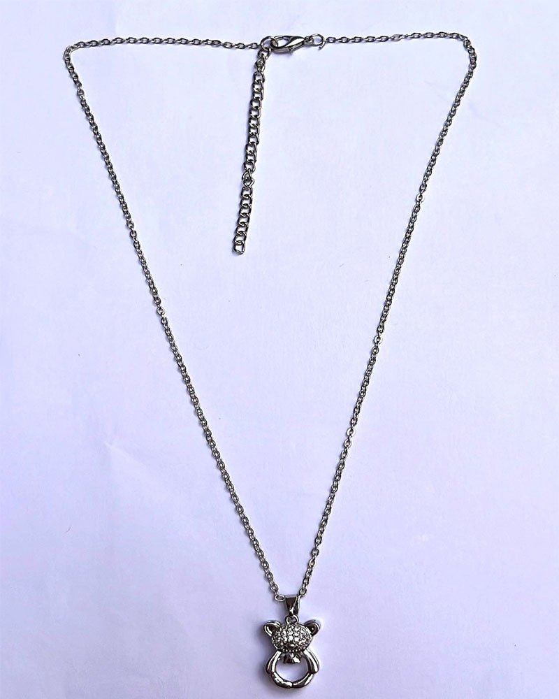 Teddy Shaped Stainless Steel Pendant For Women