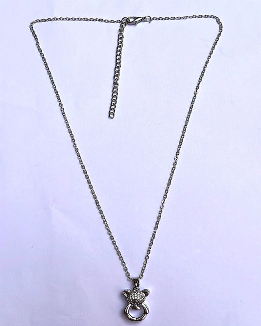 Teddy Shaped Stainless Steel Pendant For Women