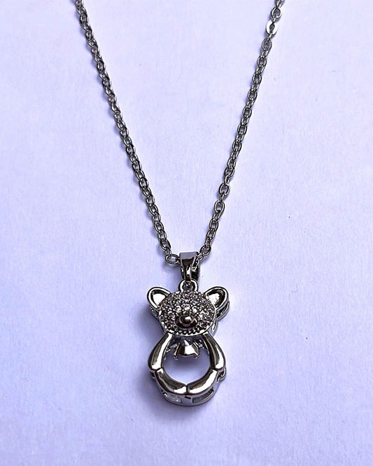 Teddy Shaped Stainless Steel Pendant For Women